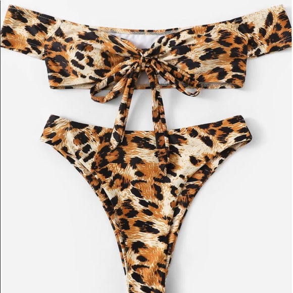 Leopard Tie Bikini NWT/Boutique - Picture 7 of 11